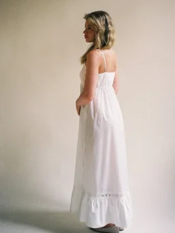 Clearance Djerf Avenue Airy Poplin Midi Dress White