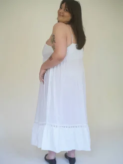 Clearance Djerf Avenue Airy Poplin Midi Dress White