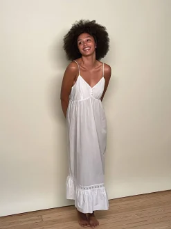 Clearance Djerf Avenue Airy Poplin Midi Dress White