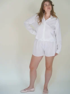 Hot Djerf Avenue Airy Poplin Mini Shorts White