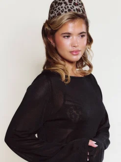 Hot Djerf Avenue Bateau Long Sleeve Top Black