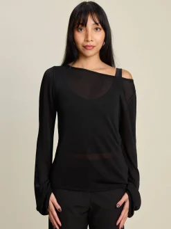 Hot Djerf Avenue Bateau Long Sleeve Top Black