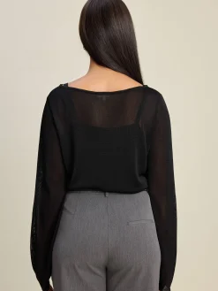 Hot Djerf Avenue Bateau Long Sleeve Top Black