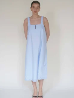 Best Djerf Avenue Breezy Embroidered Dress Blue