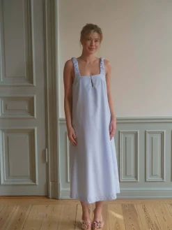 Best Djerf Avenue Breezy Embroidered Dress Blue