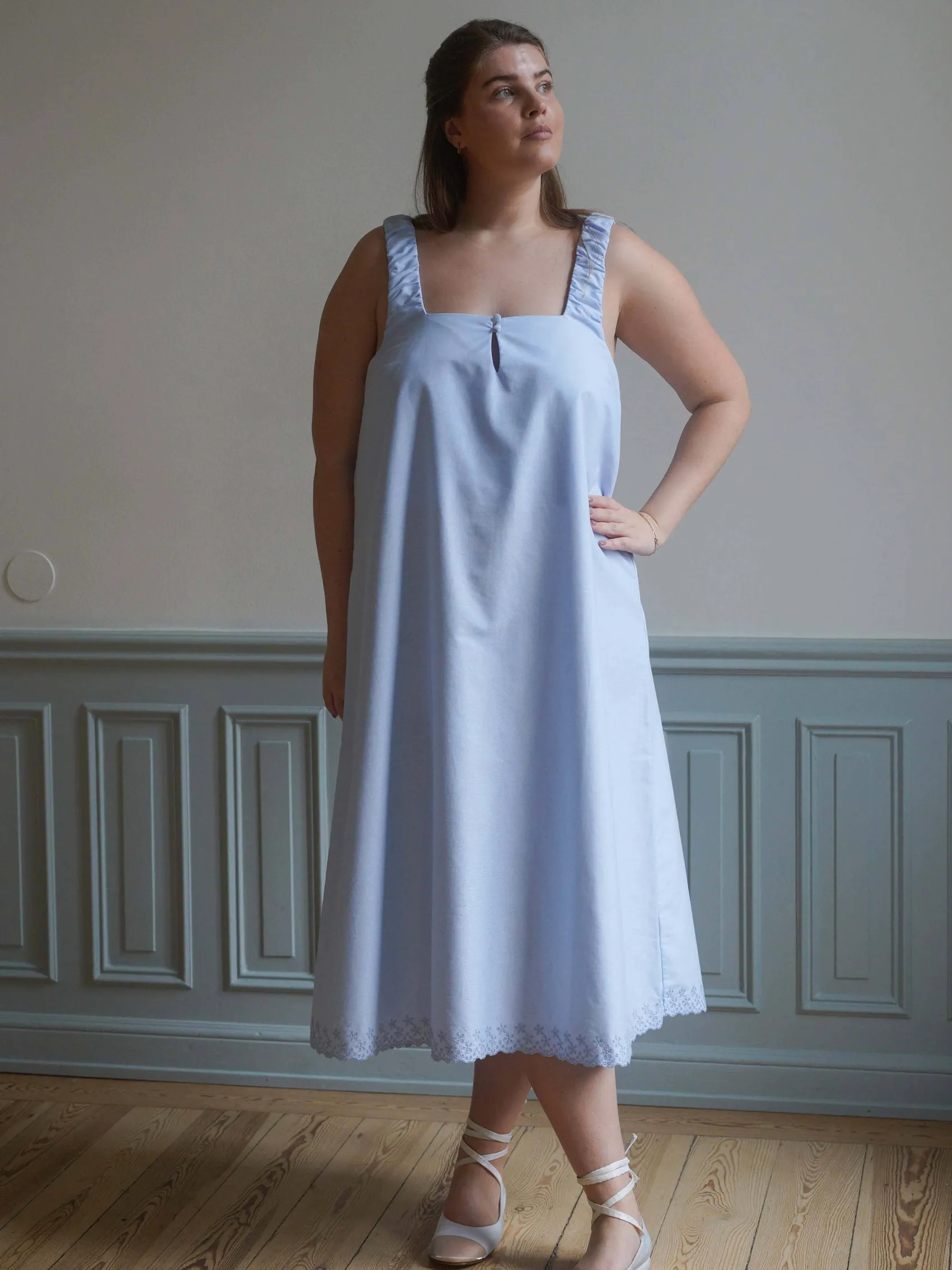 Best Djerf Avenue Breezy Embroidered Dress Blue