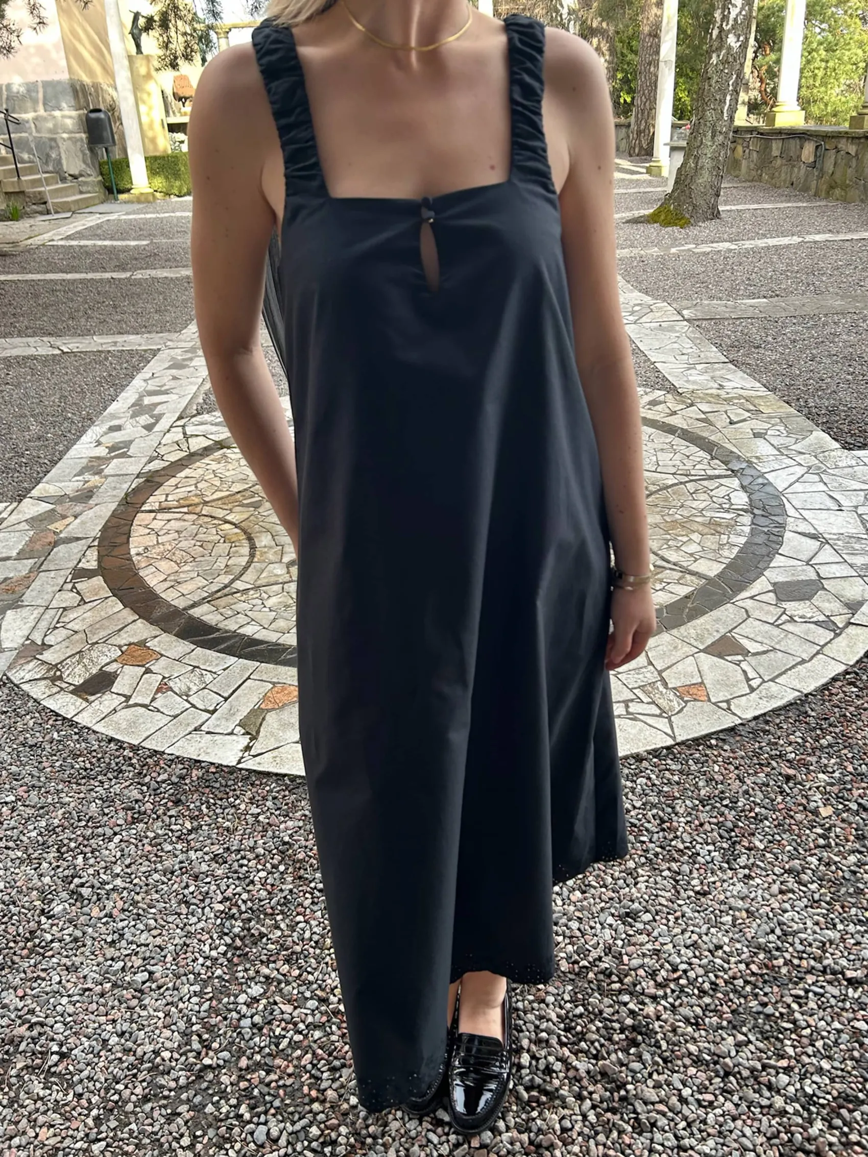 Discount Djerf Avenue Breezy Embroidered Dress Black