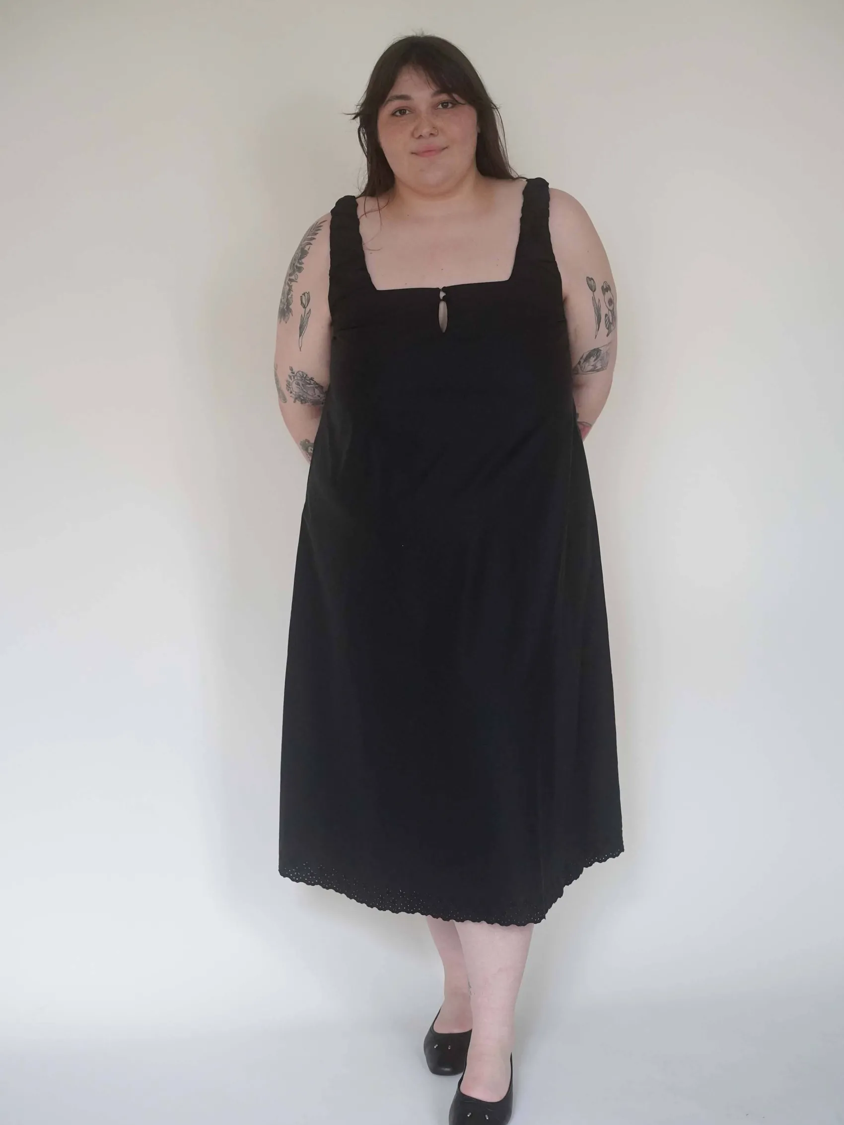 Discount Djerf Avenue Breezy Embroidered Dress Black