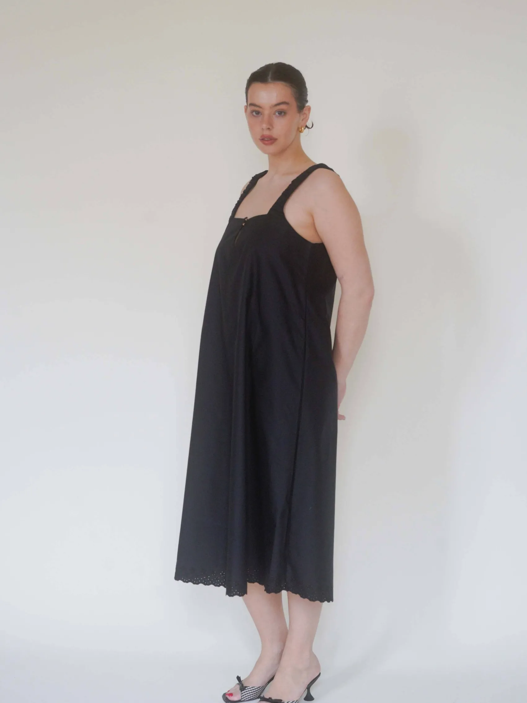 Discount Djerf Avenue Breezy Embroidered Dress Black