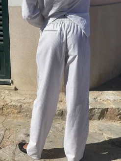 New Djerf Avenue Breezy Pants Beige Stripe