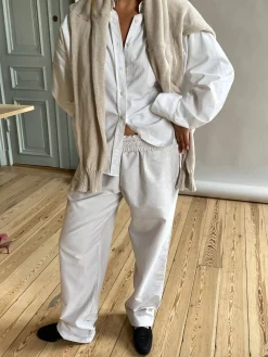 Discount Djerf Avenue Breezy Pants Beige Stripe - Tall