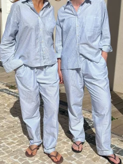 Outlet Djerf Avenue Breezy Pants Blue Stripe