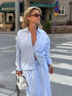 Online Djerf Avenue Breezy Shirt Blue