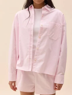 Clearance Djerf Avenue Breezy Shirt Pink Stripe