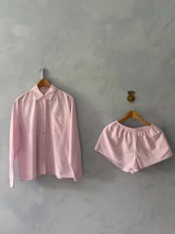 Clearance Djerf Avenue Breezy Shirt Pink Stripe