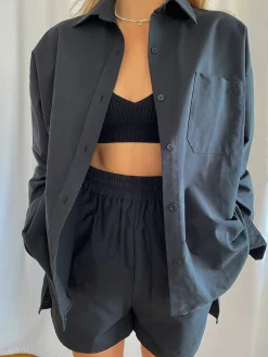 Sale Djerf Avenue Breezy Shorts Black
