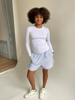 Outlet Djerf Avenue Breezy Shorts Blue Stripe
