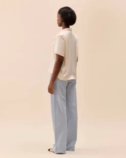 Djerf Avenue Broderie Pants Airy Blue - Tall