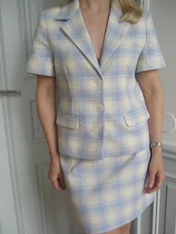 Online Djerf Avenue Brunch Blazer Blue Plaid