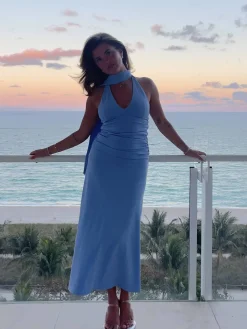 Discount Djerf Avenue Celebration Dress Dove Blue