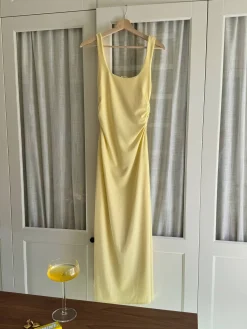 Sale Djerf Avenue Citrine Midi Slip Dress Light Yellow