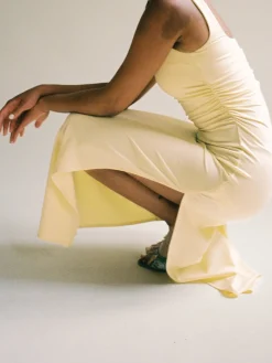 Sale Djerf Avenue Citrine Midi Slip Dress Light Yellow