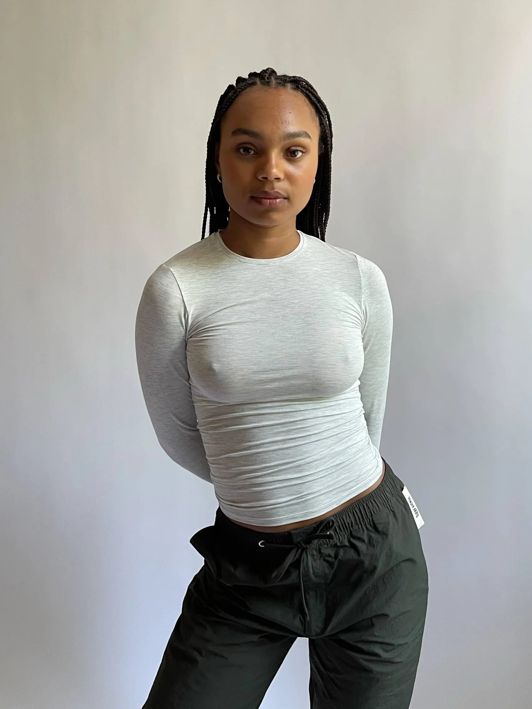 Hot Djerf Avenue Daily Long Sleeve Top Grey Melange