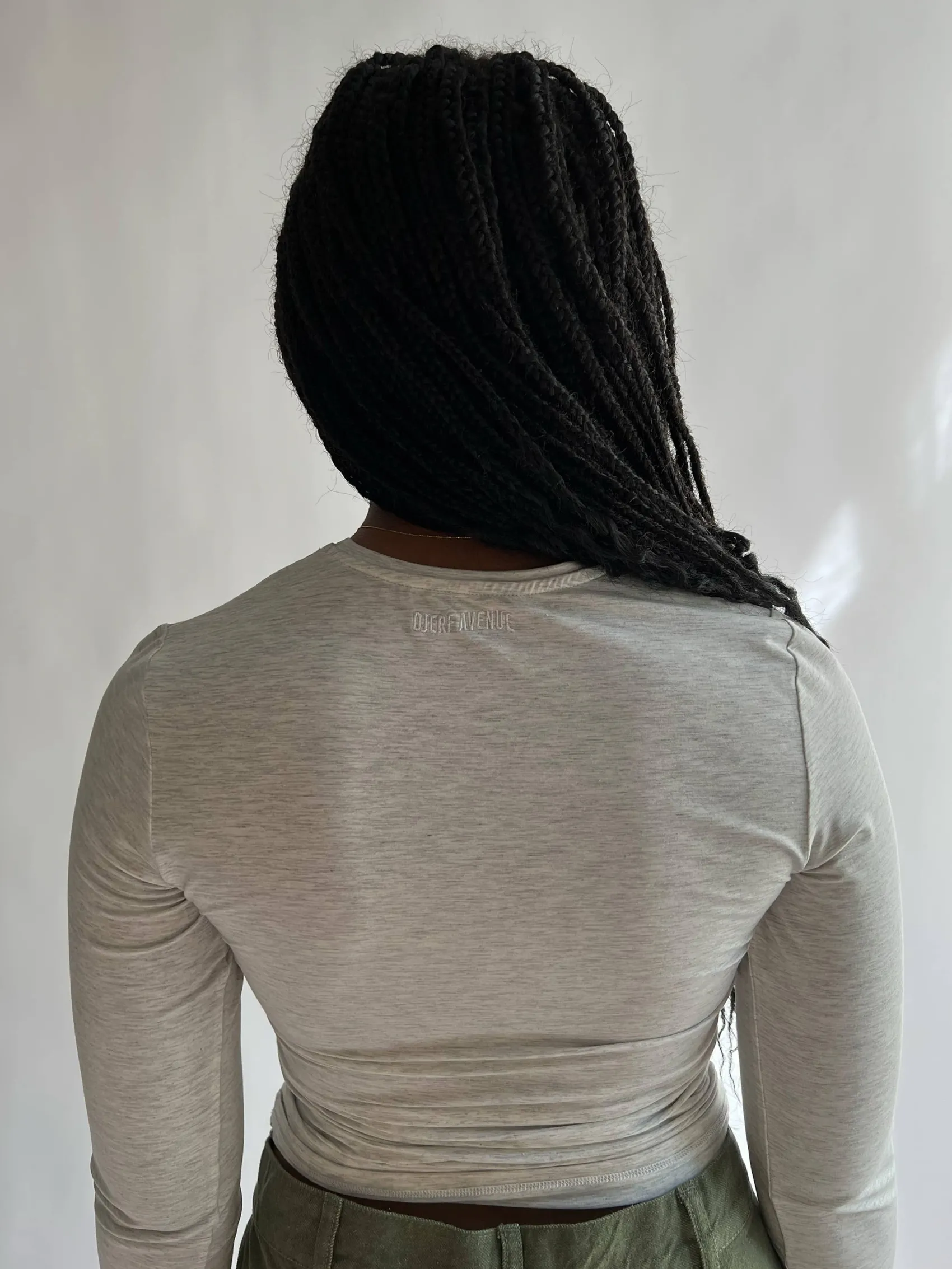 Hot Djerf Avenue Daily Long Sleeve Top Grey Melange