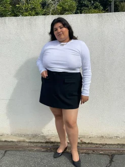 Djerf Avenue Daily Long Sleeve Top Ribbed White