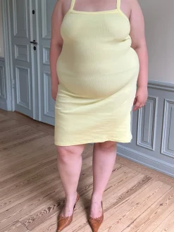 Outlet Djerf Avenue Daily Tank Dress Ribbed Baby Yellow