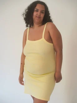 Outlet Djerf Avenue Daily Tank Dress Ribbed Baby Yellow