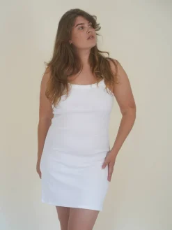 Hot Djerf Avenue Daily Tank Dress Ribbed White
