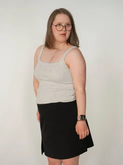 Discount Djerf Avenue Daily Tank Top Ribbed Grey Melange