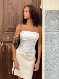 Best Djerf Avenue Daily Tube Top Butterfly White Butterfly
