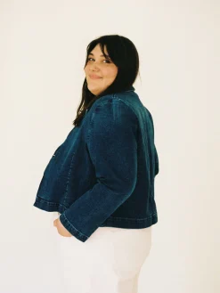 Hot Djerf Avenue Day-to-day Denim Blazer Dark Blue