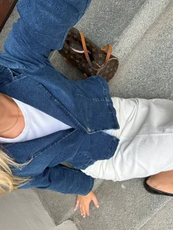 Hot Djerf Avenue Day-to-day Denim Blazer Dark Blue
