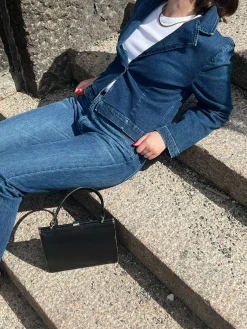Hot Djerf Avenue Day-to-day Denim Blazer Dark Blue