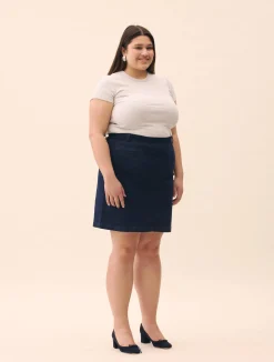 Best Djerf Avenue Denim A-line Skirt Midnight Blue