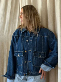 Outlet Djerf Avenue Denim Jacket Dark Blue