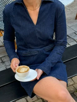 Clearance Djerf Avenue Denim Mini Dress Midnight Blue - Tall
