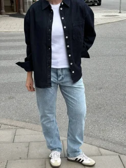 Outlet Djerf Avenue Denim Shirt Dark blue