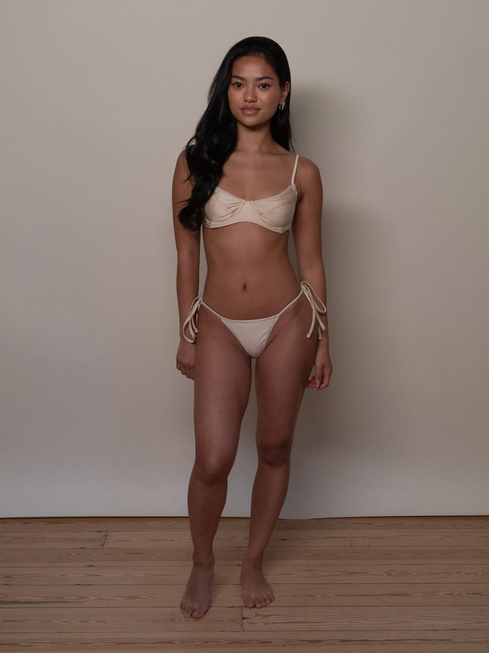 Discount Djerf Avenue Divine Satin Bikini Bottom Sand Castle