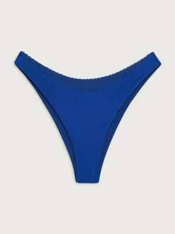 Online Djerf Avenue Dove Satin Bikini Bottom Deep Blue