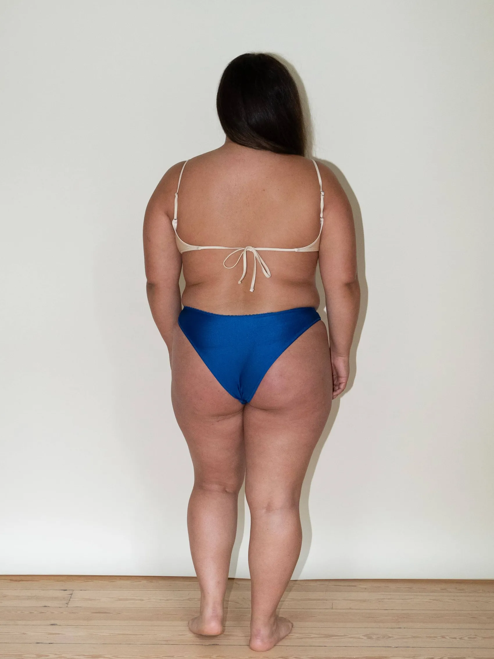 Online Djerf Avenue Dove Satin Bikini Bottom Deep Blue