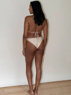 Djerf Avenue Dove Satin Bikini Bottom Sand Castle