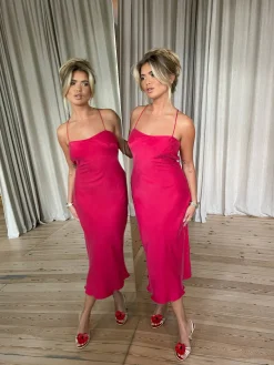 New Djerf Avenue Dream Dress Midi Sunrise