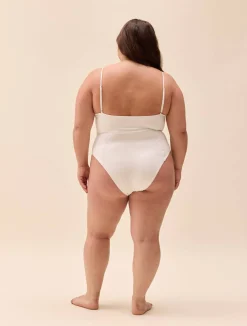 Online Djerf Avenue Embroidered Essential Swimsuit Cream