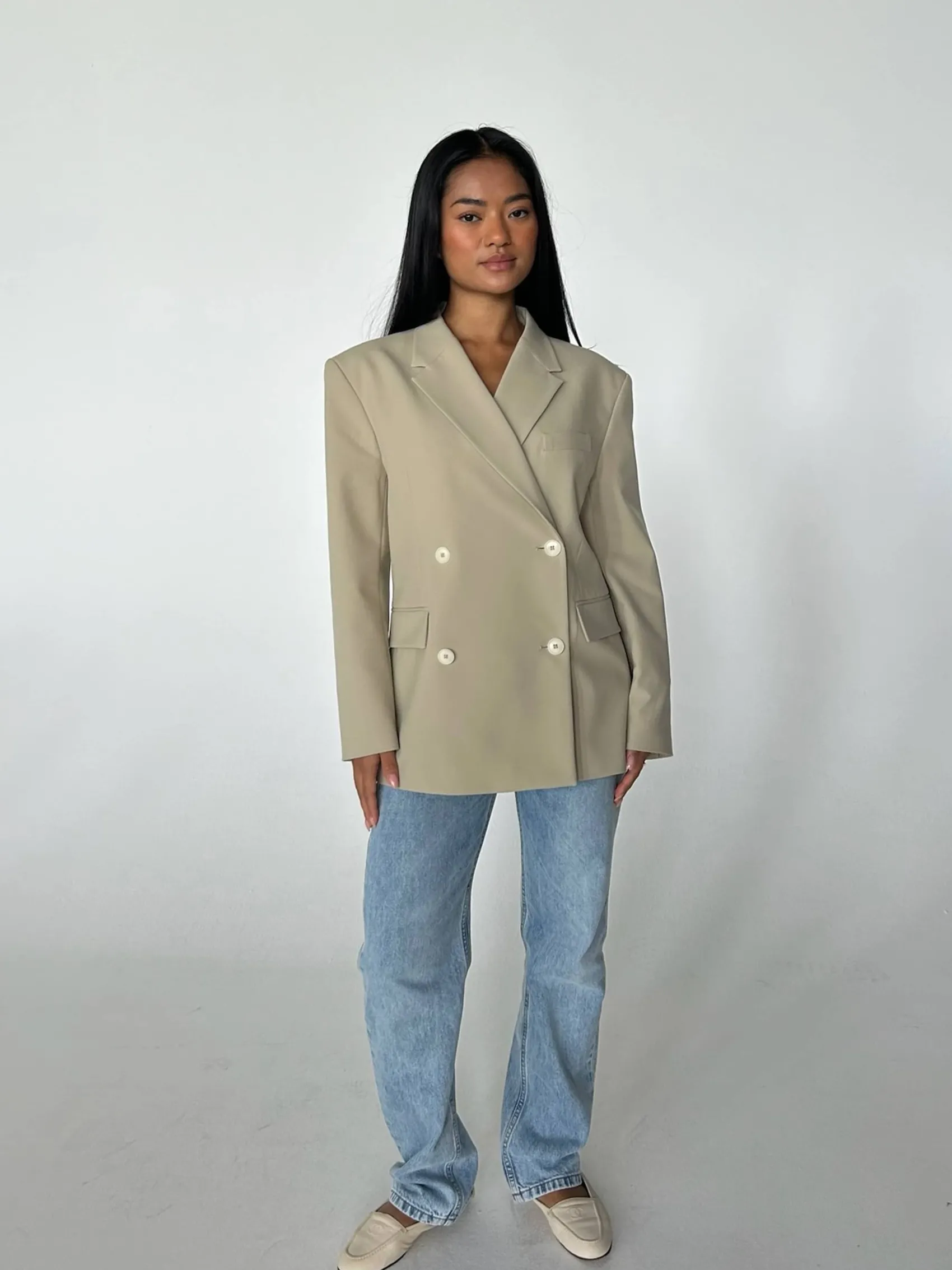 Clearance Djerf Avenue Essential Blazer Greige