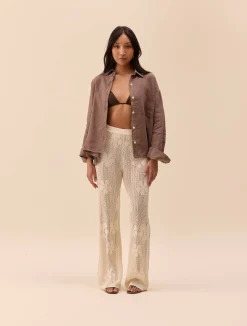 Clearance Djerf Avenue Flower Pants Ivory