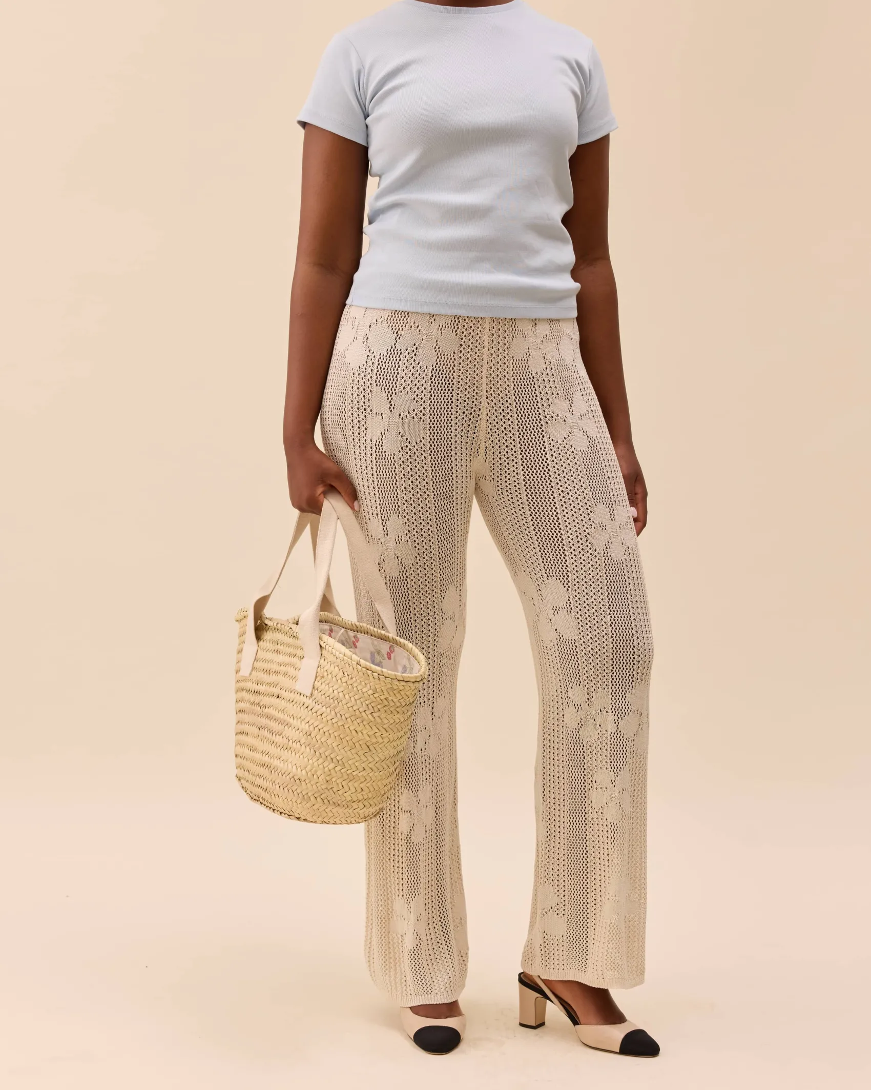 Clearance Djerf Avenue Flower Pants Ivory